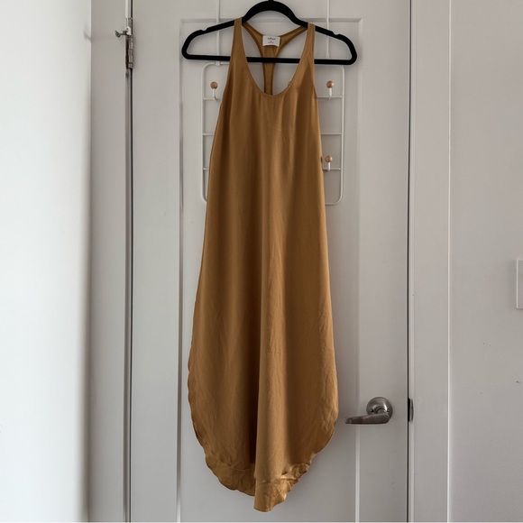 Aritzia Wilfred golden yellow Colonne midi racer back tank dress - size XS - Picture 5 of 8